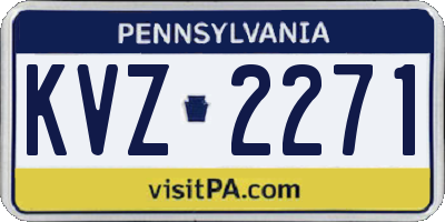 PA license plate KVZ2271