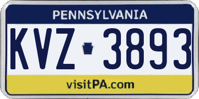 PA license plate KVZ3893