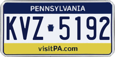 PA license plate KVZ5192