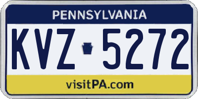 PA license plate KVZ5272