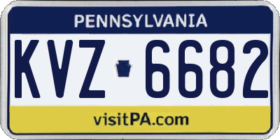 PA license plate KVZ6682