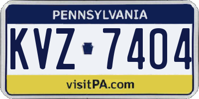 PA license plate KVZ7404
