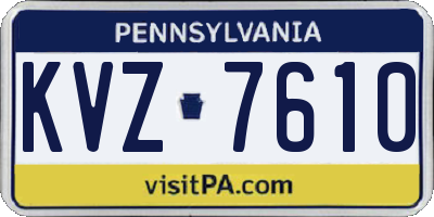 PA license plate KVZ7610