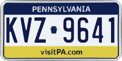 PA license plate KVZ9641