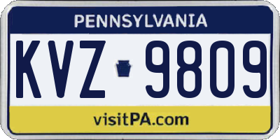 PA license plate KVZ9809