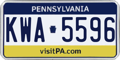 PA license plate KWA5596