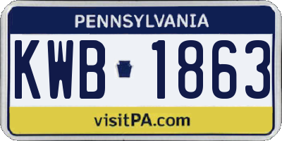 PA license plate KWB1863