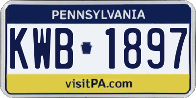 PA license plate KWB1897