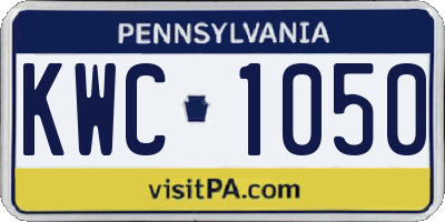 PA license plate KWC1050