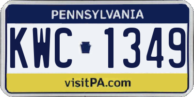 PA license plate KWC1349