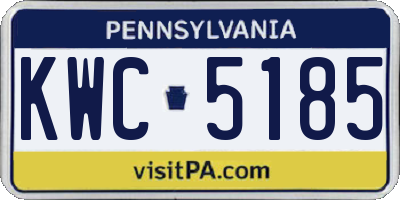 PA license plate KWC5185