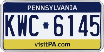 PA license plate KWC6145