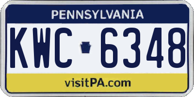 PA license plate KWC6348