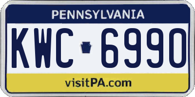 PA license plate KWC6990