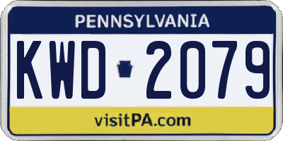 PA license plate KWD2079