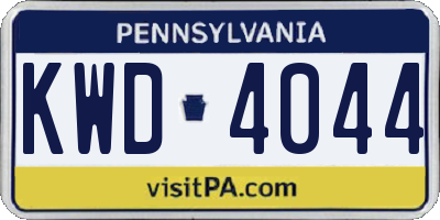 PA license plate KWD4044