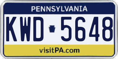 PA license plate KWD5648