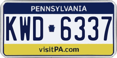 PA license plate KWD6337