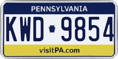 PA license plate KWD9854
