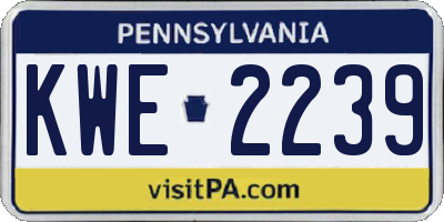 PA license plate KWE2239