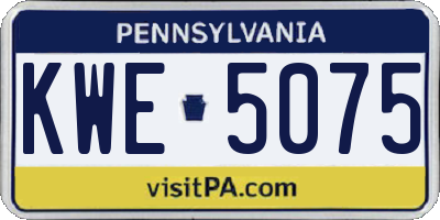 PA license plate KWE5075
