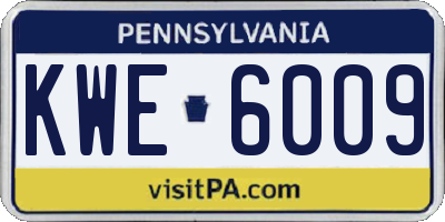 PA license plate KWE6009
