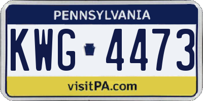 PA license plate KWG4473