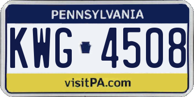 PA license plate KWG4508