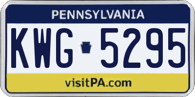 PA license plate KWG5295