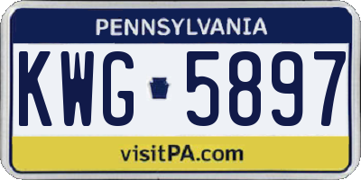 PA license plate KWG5897