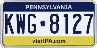 PA license plate KWG8127