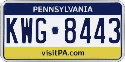 PA license plate KWG8443