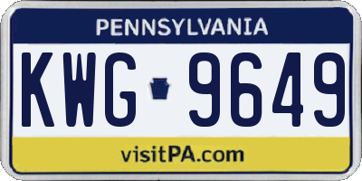 PA license plate KWG9649