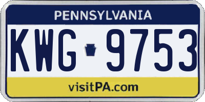 PA license plate KWG9753