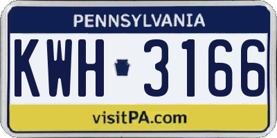 PA license plate KWH3166