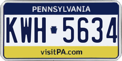 PA license plate KWH5634