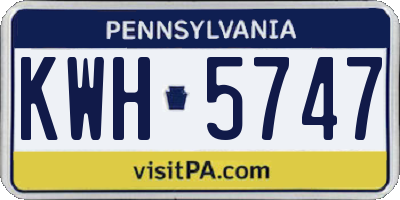 PA license plate KWH5747