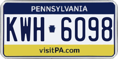PA license plate KWH6098