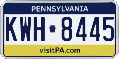 PA license plate KWH8445