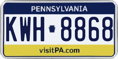 PA license plate KWH8868