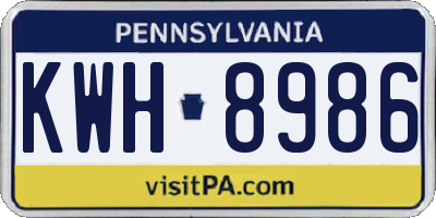 PA license plate KWH8986