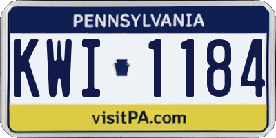 PA license plate KWI1184