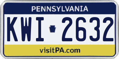 PA license plate KWI2632