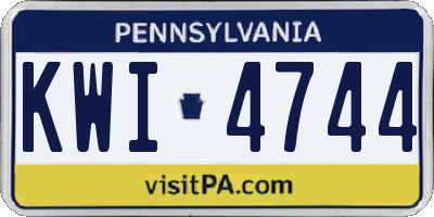 PA license plate KWI4744