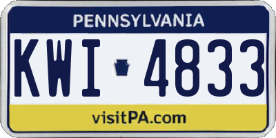 PA license plate KWI4833