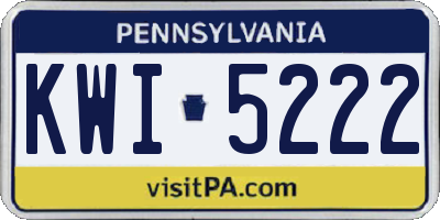 PA license plate KWI5222