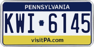 PA license plate KWI6145