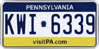 PA license plate KWI6339