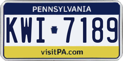 PA license plate KWI7189