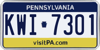 PA license plate KWI7301